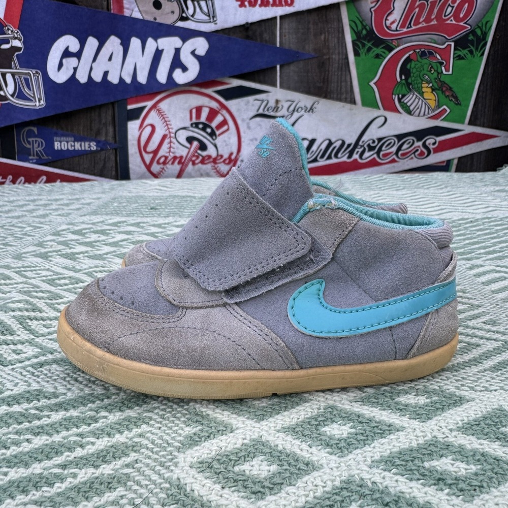 Size 8c - 2015 Nike SB Mavrk Mid 3 Toddler Grey Teal Skater Kids 525126-031